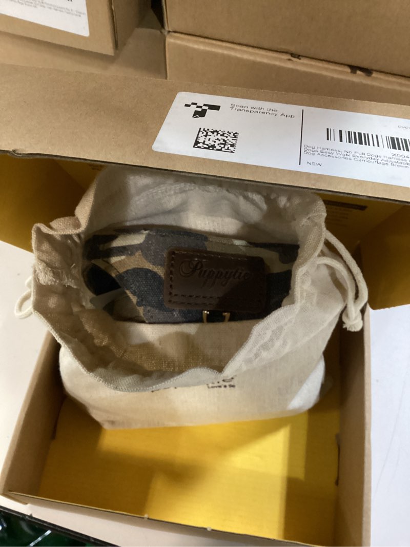 Condition photo showing New/Like New for Puppytie Dog Harness & Multi-Function Leash Set - No Pull Function, Easy Walk Design - Camouflage Brown, Size M M Relaxed Medium-Brown