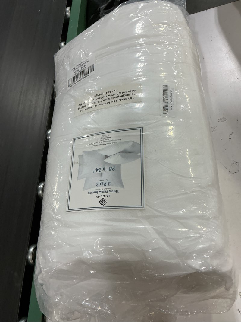 Condition photo showing New/Like New for lane linen 24x24 pillow inserts - set of 2 lightweight down alternative square pillows, white throw pillows for bed, decorative pillows for couch bed, firm pillows for living room 24" x 24" 01: white