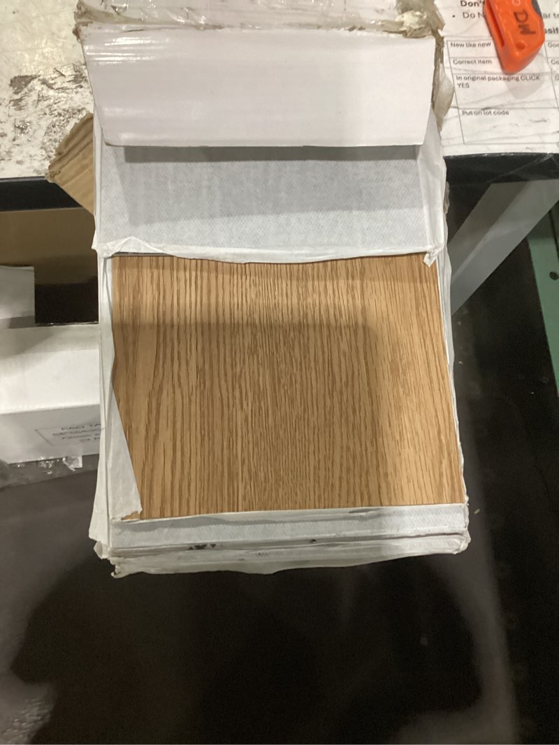 Condition photo showing Good Condition for light woodnexus self adhesive 12-inch vinyl floor tiles, 20 tiles - 12\" x 12\", medium oak plank-look pattern - peel & stick, diy flooring for kitchen, dining room, bedrooms & bathrooms by achim home decor medium oak plank-look wood look