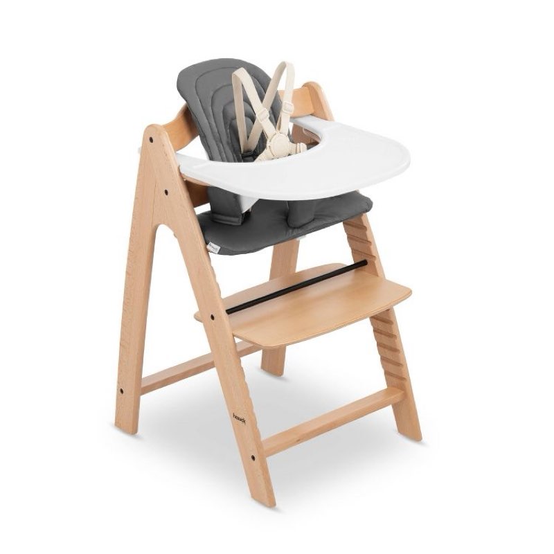 Baby High Chair and Cushion with Tray, Convertible Wooden High Chairs for Babies & Toddlers,Foldable