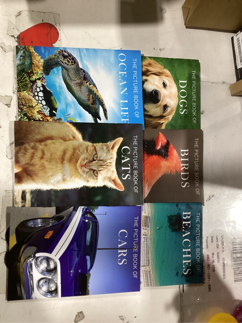 Condition photo showing Good Condition for 6 pack picture book set for seniors with dementia, activities for elderly seniors, provide products for alzheimer's patients and adults, brain exercise, increased communication
