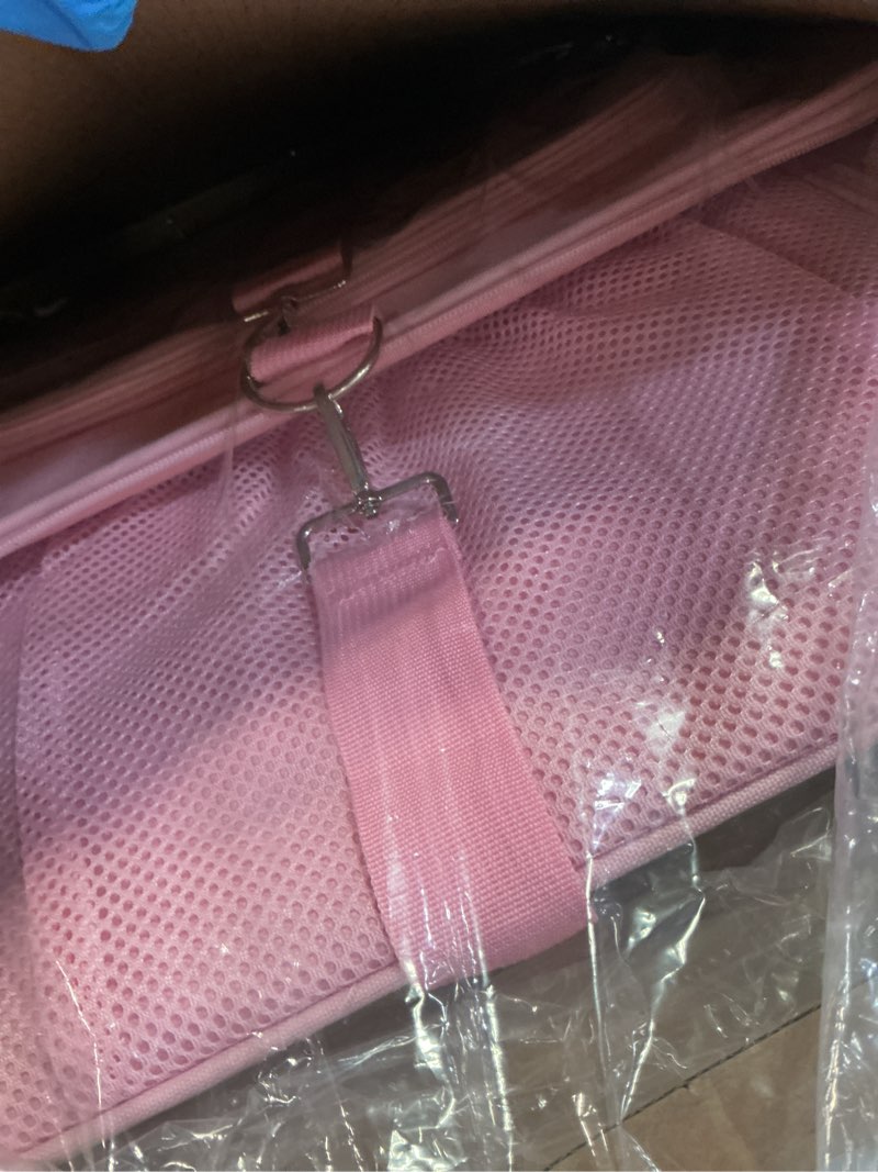 Condition photo showing Good Condition for midog 2 cat carrier with litter box, expandable dual compartment cat carrier for 2 cats, large soft sided double pet carrier for car travel, moving pink