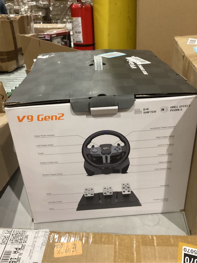 PXN V9 Gen 2 Racing Wheel with Hall Effect Pedals and Shifter, Gaming Steering Wheel for PC, Xbox Series X|S, Xbox One, PS4, Magnetic Sensor, 270°/900° Quick Switch, App Tuning