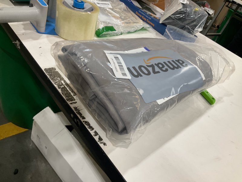 Condition photo showing As Is for Simplebrand Ava Light Grey Short Blackout Curtains for Bedroom 45 Inches Long 2 Panels Set, Solid Thermal Insulated, Energy Saving Window Treatment Curtains Blackout Drapes, W40 x L45 Inch, Light Grey Light Grey 40"W x 45"L (Pack of 2)