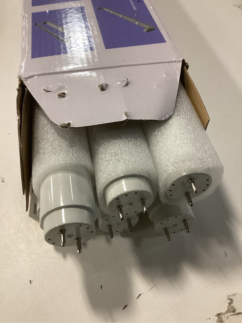 Condition photo showing Good Condition for Type B F17T8 LED Replacement, 24 Inch Light Bulb 10W, 2ft LED Tube F20T12 Replacement Bulb for Cabinet,Store,Shop, G13 Base Double Side Power Input Ballast Bypass, Daylight 1250Lm 6 Pack T8-2FT-DL