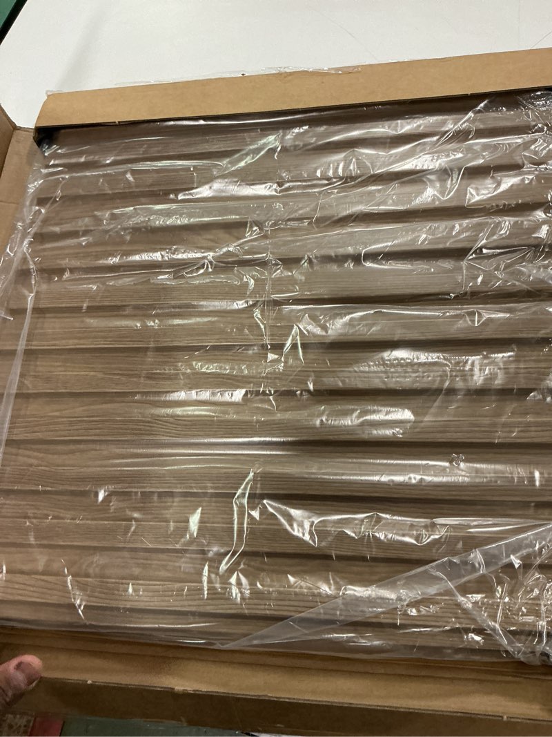 Condition photo showing New/Like New for Art3d Slat Wall Panel, 3D Fluted Textured Panel 12-Tile 19.7 x 19.7in. - Walnut 19.7 x 19.7in. Square - Walnut 12