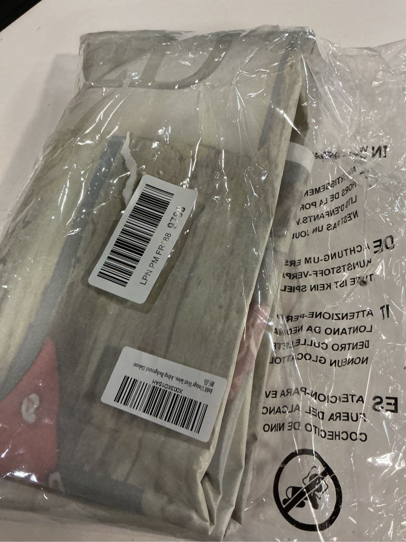 Condition photo showing New/Like New for 8x6ft Vintage West Saloon Backdrop,Retro Western Cowboy Background Western Party Supplies Wooden House Barn Banner Cowboy Decoration Photo Booth Backdrop Background (Saloon)