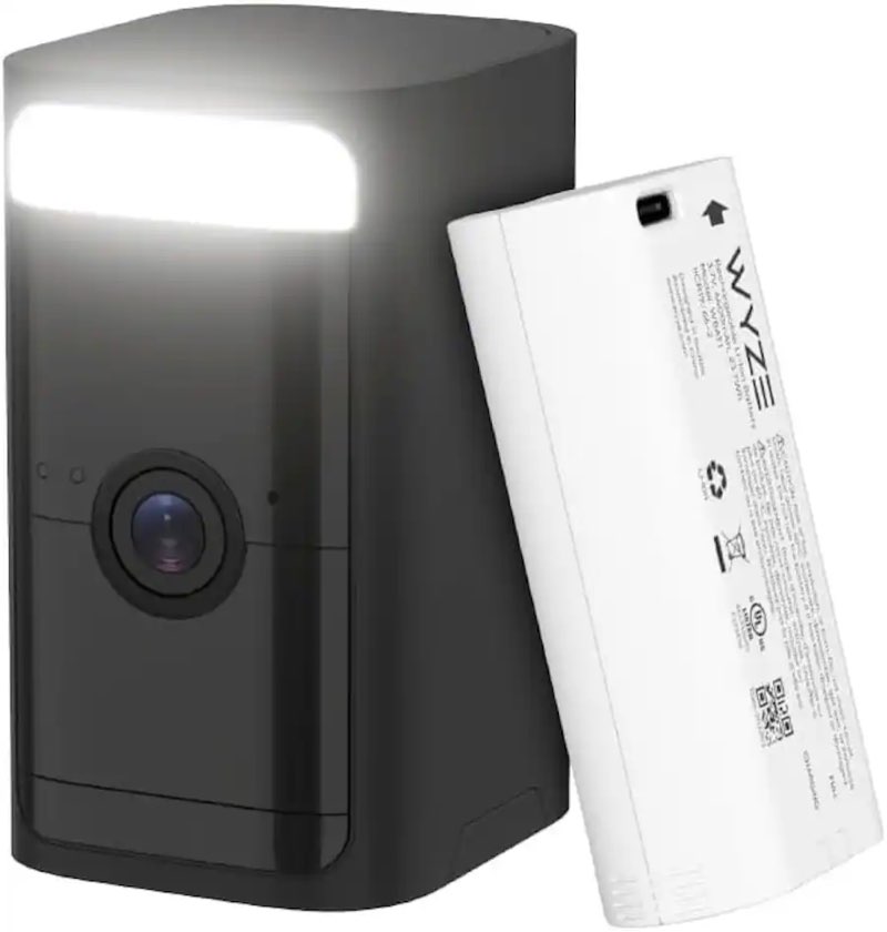 wyze 2k hdr rechargeable battery outdoor/indoor security camera, color night vision, integrated spot