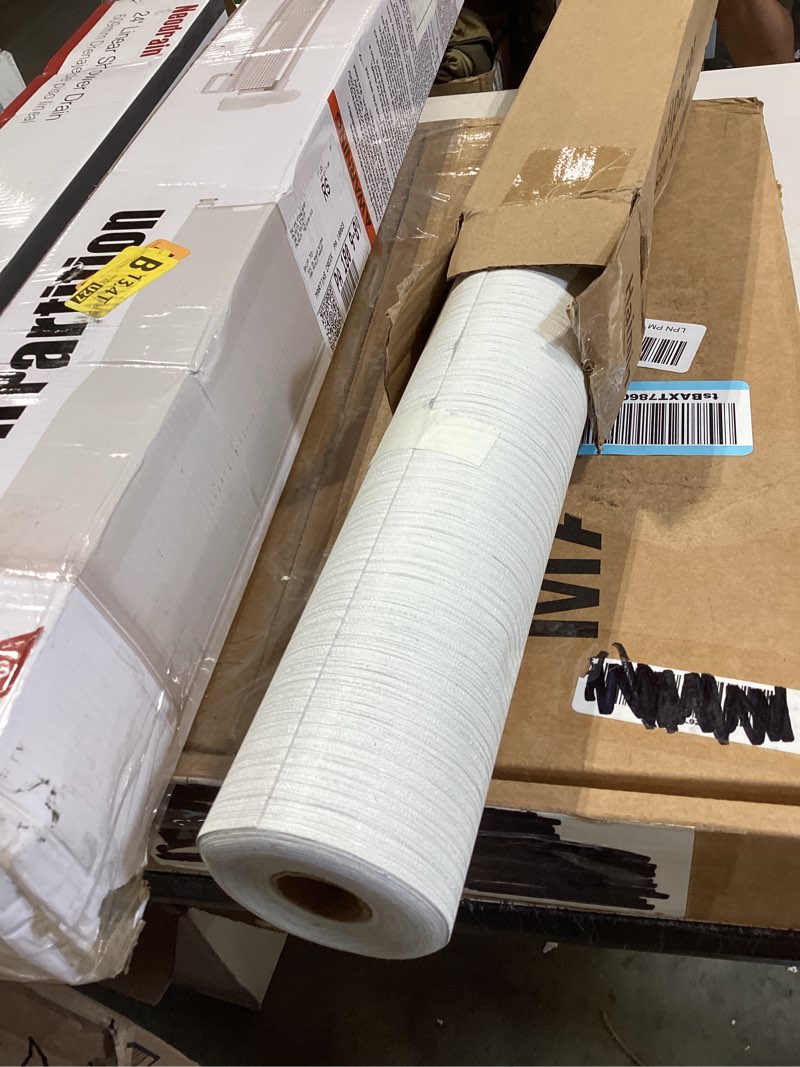 Condition photo showing Good Condition for haimin grasscloth textured wallpaper 24in x 393in fabric contact paper white wall paper linen peel and stick self-adhesive thick vinyl embossed film wallpaper (white)