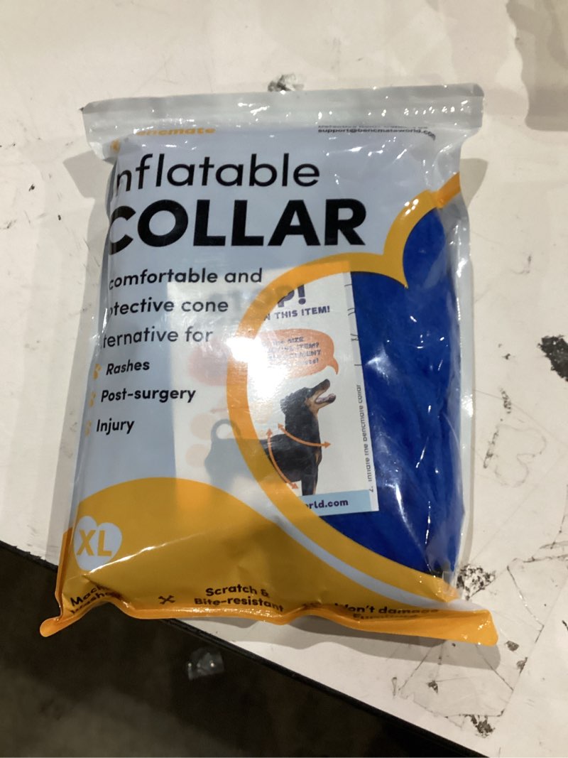 Condition photo showing New/Like New for bencmate inflatable dog cone collar alternative after surgery x-large, blue | soft dog cone for small medium large dogs and cats, doggie neck donut recovery ecollar to stop licking pets from injury