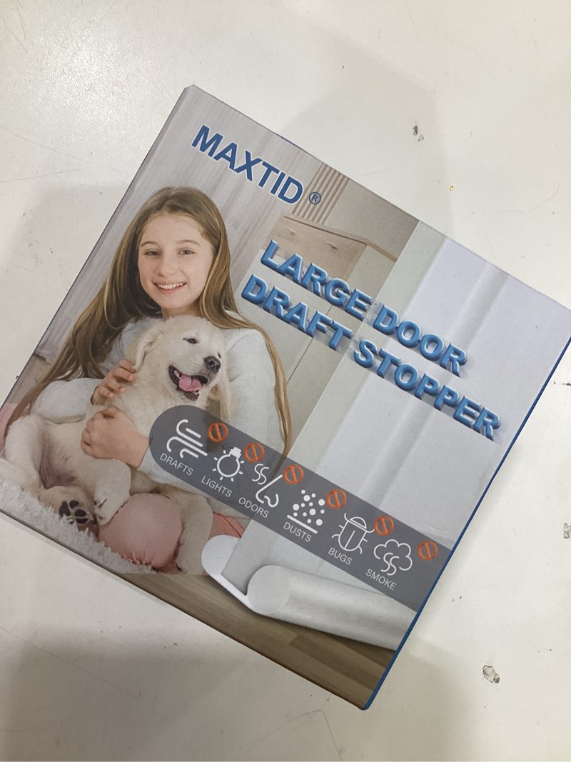 Condition photo showing Good Condition for maxtid large door draft stopper 30 inch for small size bedroom door fits 0.5 to 1.7" gaps white under door draft blocker doors seal gap draft guard for bottom of doors white 30"