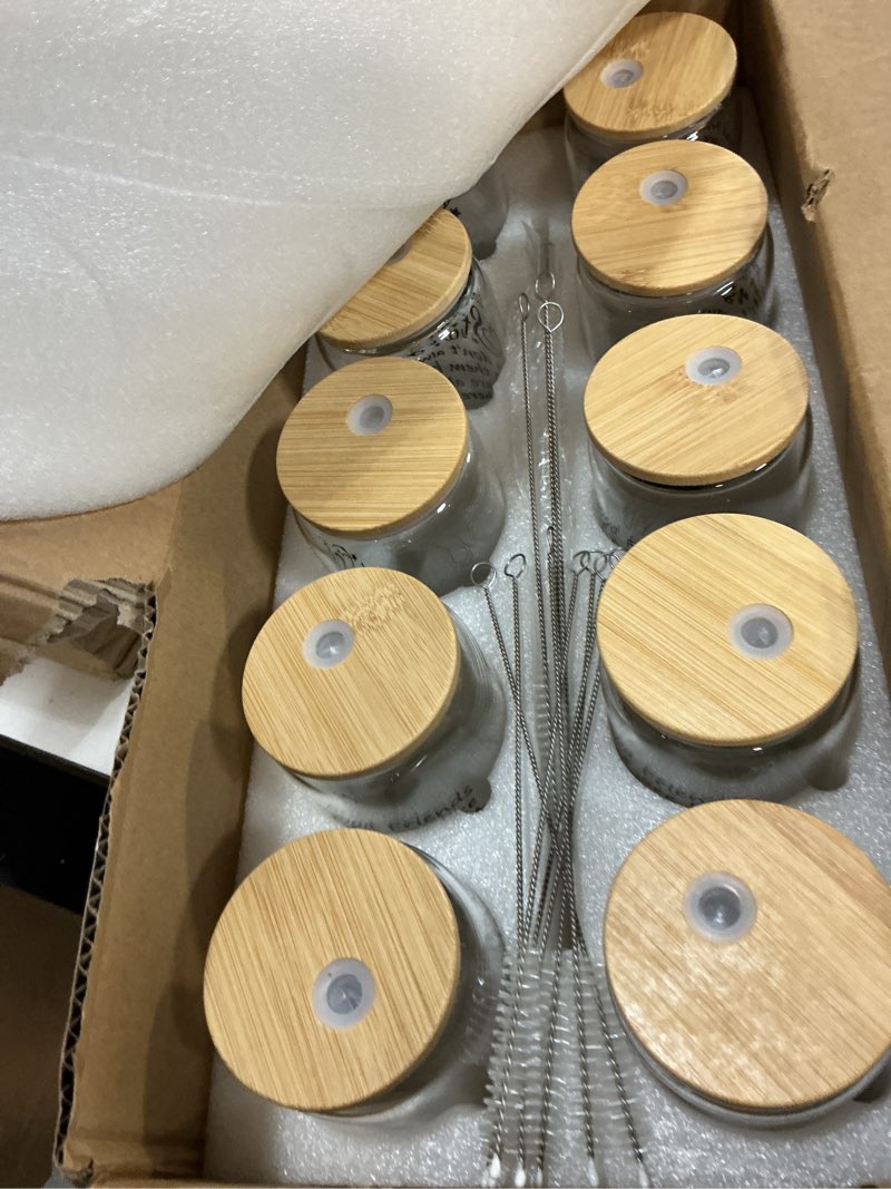 Condition photo showing New/Like New for reallnaive 10 set friendsgiving glass cups, 16 oz female friendship cup gifts with lids and straw glass, christmas birthday mason can ice coffee tumbler gifts for friends bestie boy girl(friendship)