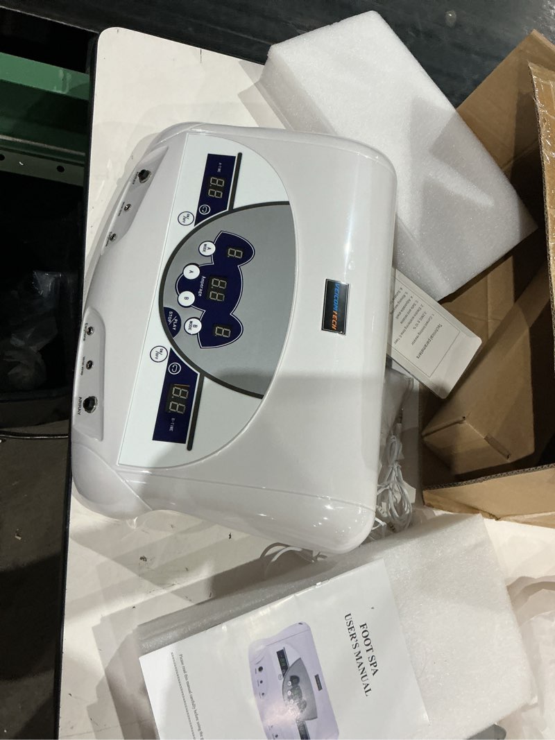 Condition photo showing Good Condition for ionic foot spa machine,dual ion foot bath detox machine for home use, easy 10-30 min home detox foot soak, 5 foot detox modes for toxin, heavy metal package a
