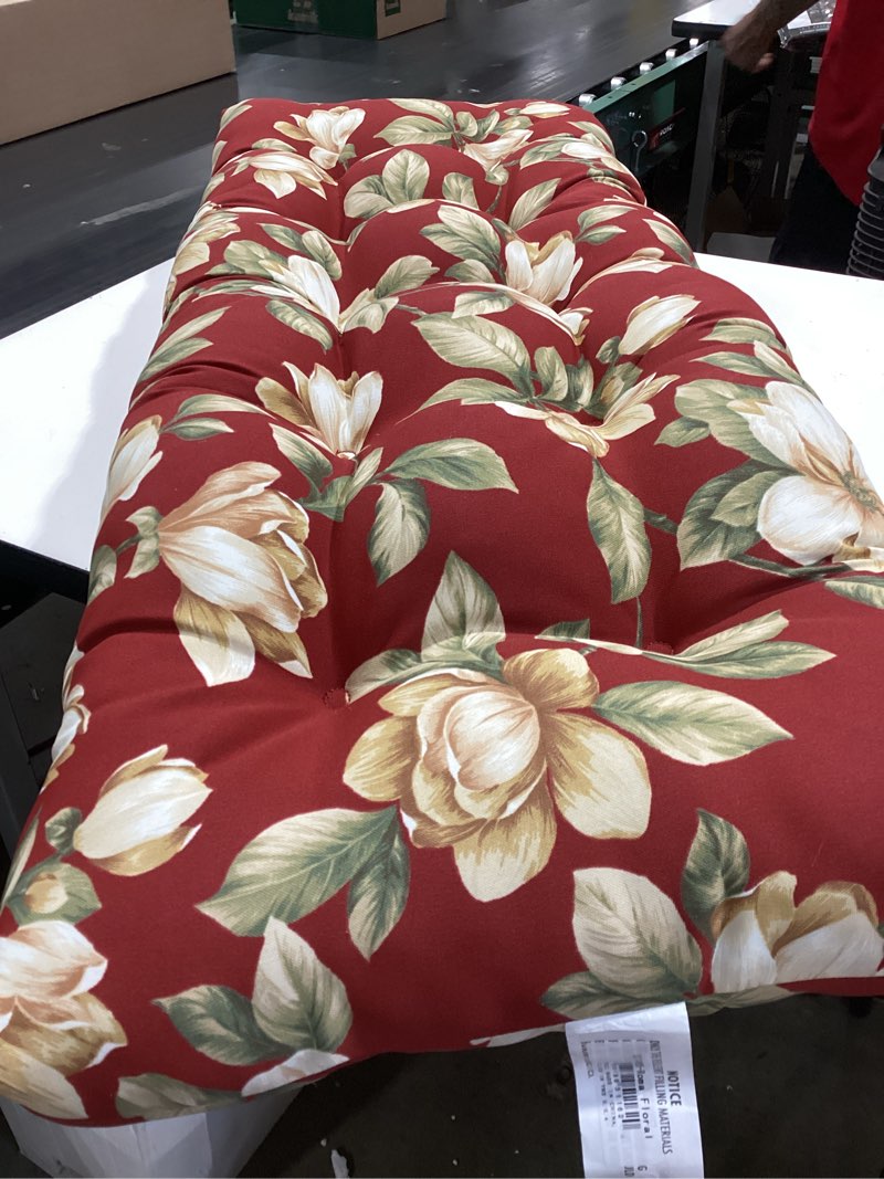 Condition photo showing Good Condition for greendale home fashions 51-inch outdoor bench cushion, tuscan floral