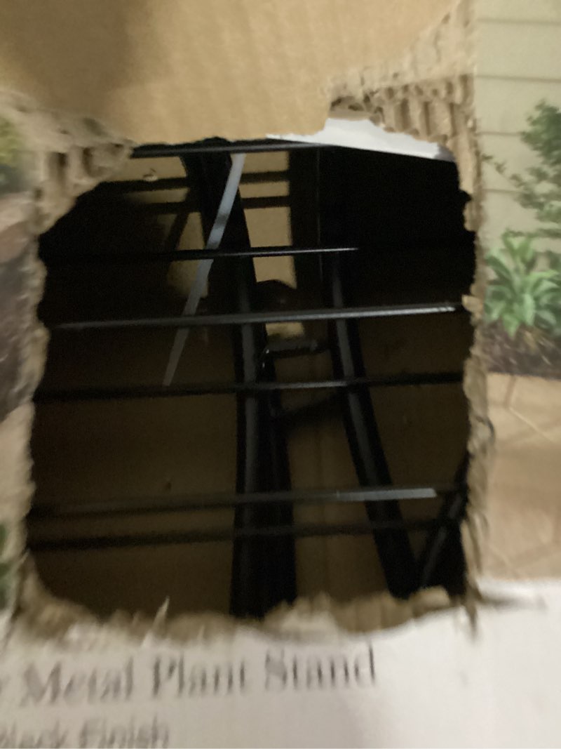Condition photo showing Good Condition for allen + roth 2-tier metal plant stand in a matte black finish