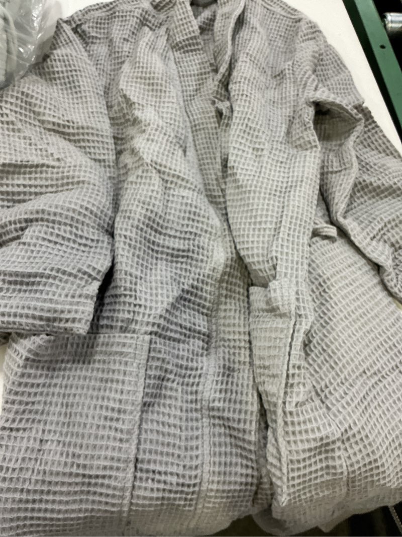 Condition photo showing Good Condition for organic turkish waffle robe, m, grey