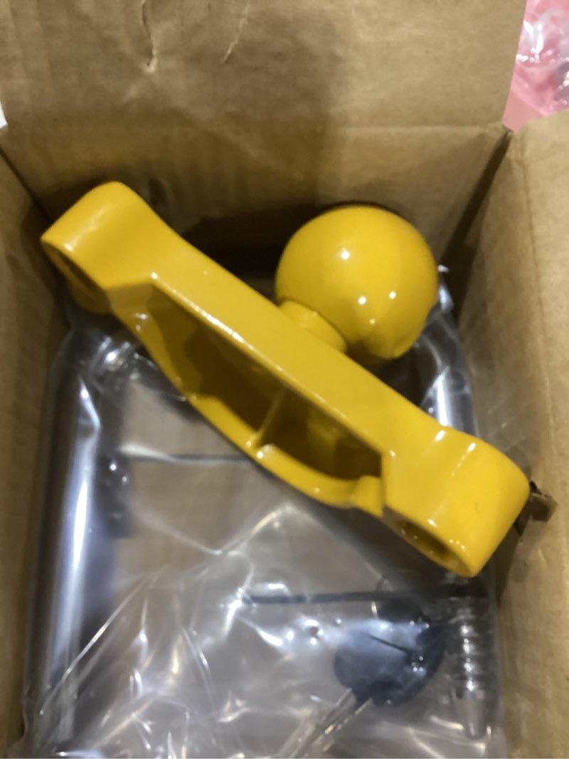 Condition photo showing New/Like New for metoware trailer coupler lock universal adjustable heavy-duty steel trailer hitch lock, anti theft trailer ball lock towing lock for towing trailer security fits 1-7/8",2”, 2-5/16" coupler yellow