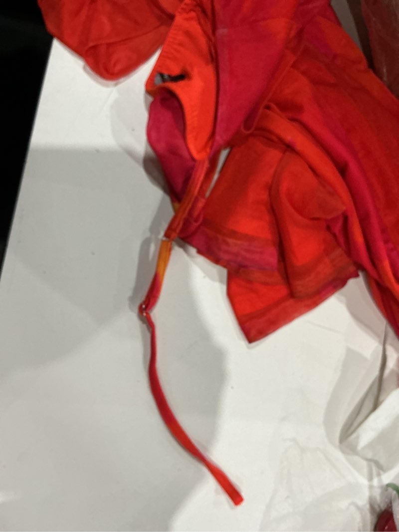 Condition photo showing As Is for strap is broken mascomoda spaghetti strap long maxi dresses for women 2025 summer floral sexy bodycon backless formal wedding guest dress x-large orange red