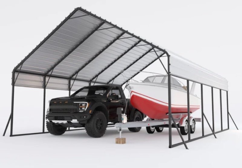 garvee 20'x25'x13' heavy-duty metal carport(incomplete box d)