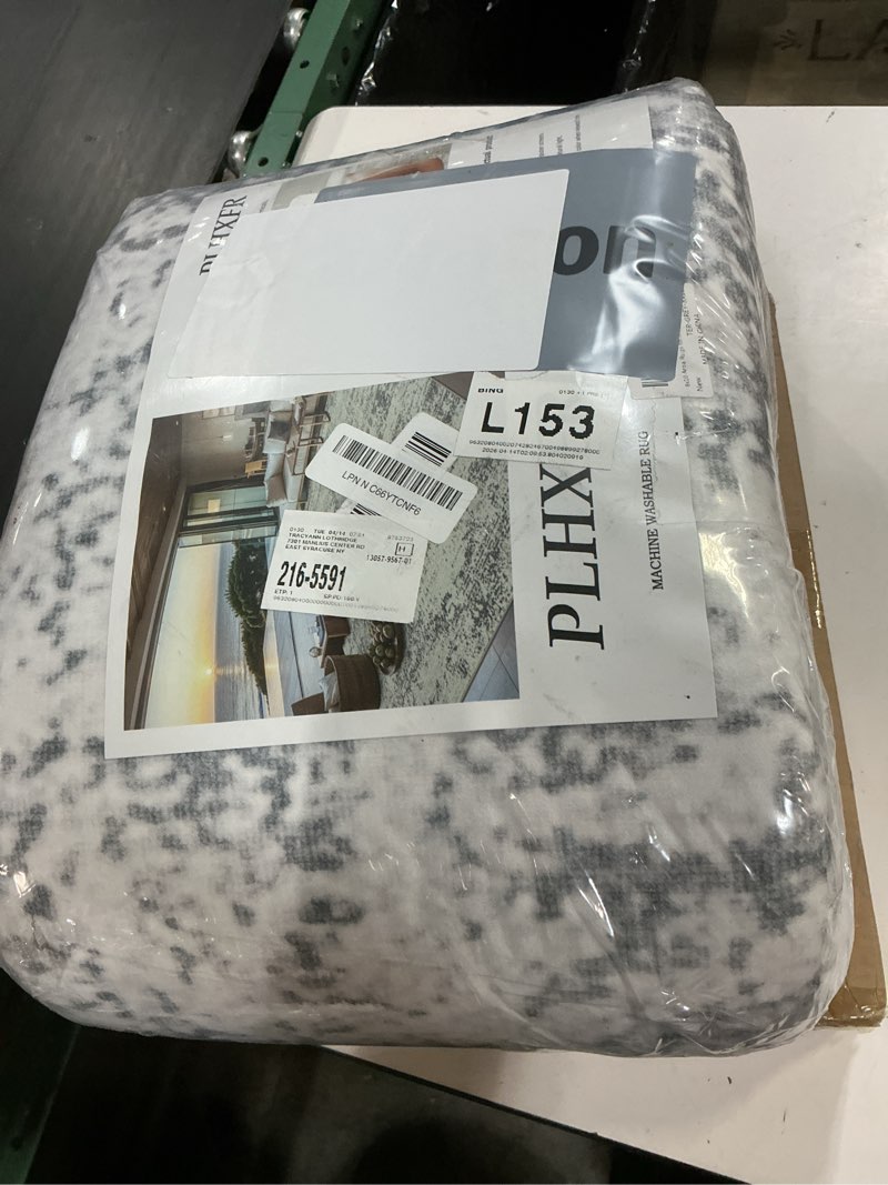Condition photo showing New/Like New for 8x10 area rugs for living room - washable rug modern abstract soft large neutral non-slip carpet indoor floor stain resistant thin carpets for bedroom dining room farmhouse nursery home office grey grey 8' x 10' (rectangular)