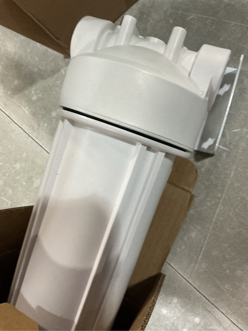 Condition photo showing New/Like New for fhw10 whole house water filter housing, fit 10"x2.5" sediment etc filters for well and city water, pre-filtration system for home, 3/4" npt port, pressure release