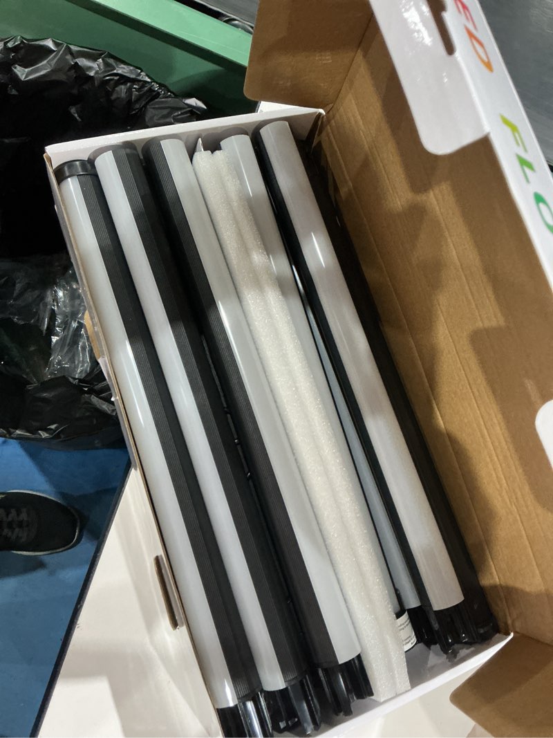 Condition photo showing As Is for corner floor lamp, 2 pack led corner lamp with app/remote/button control, smart rgb floor lamp with 16 million diy colors & 68+ scene, 300+ scene, music sync for living room, bedroom, gaming room 57" 2_pack