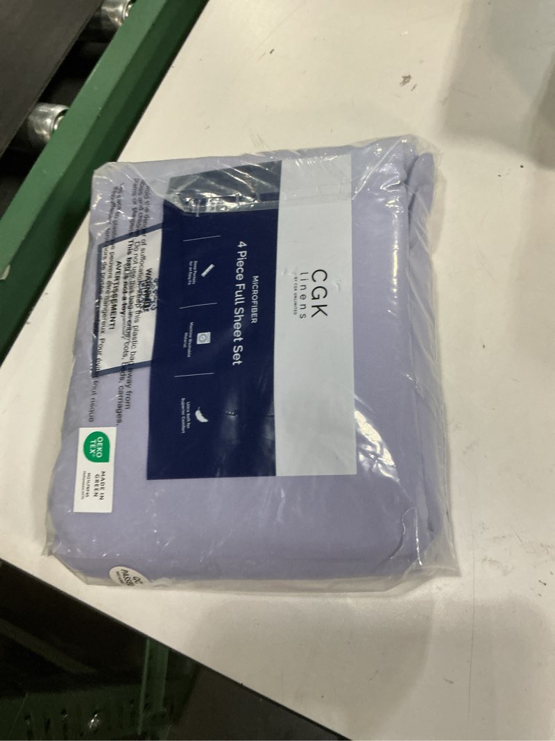 Condition photo showing Good Condition for full size 4 piece sheet set - comfy breathable & cooling bed sheets set - hotel luxury bedding for women, men, kids, teens, boys & girls - deep pockets, ultra-soft, wrinkle free - oeko-tex - lavender 35 - lavender full