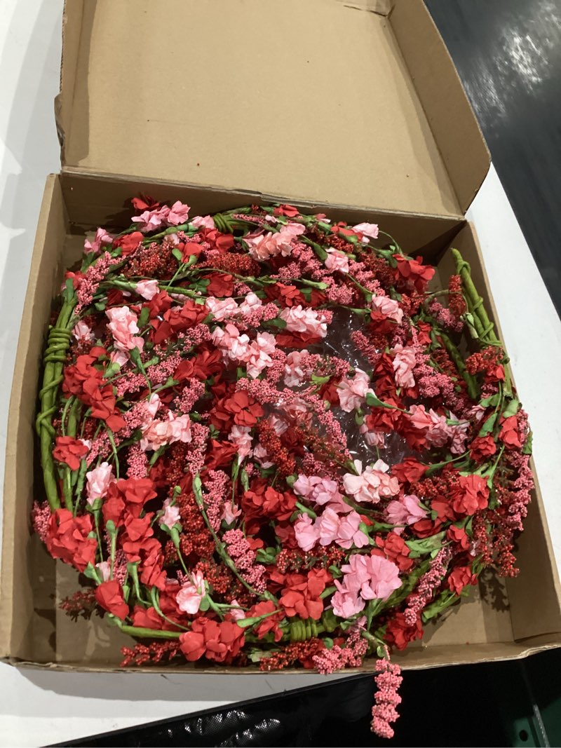 Condition photo showing Good Condition for TEMPUS 5.9Ft Artificial Pink Flower Garland Natural Vine Garland for Front Door Mantel Party Decorations Valentines Mother's Day Decorations Wedding Party Home Decor