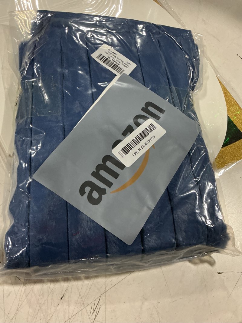 Condition photo showing Good Condition for pallene faux fur plush throw pillow covers 24x24 set of 2, luxury soft fluffy striped decorative pillow covers for sofa, couch, living room, navy blue navy blue 24" x 24" (pack of 2)