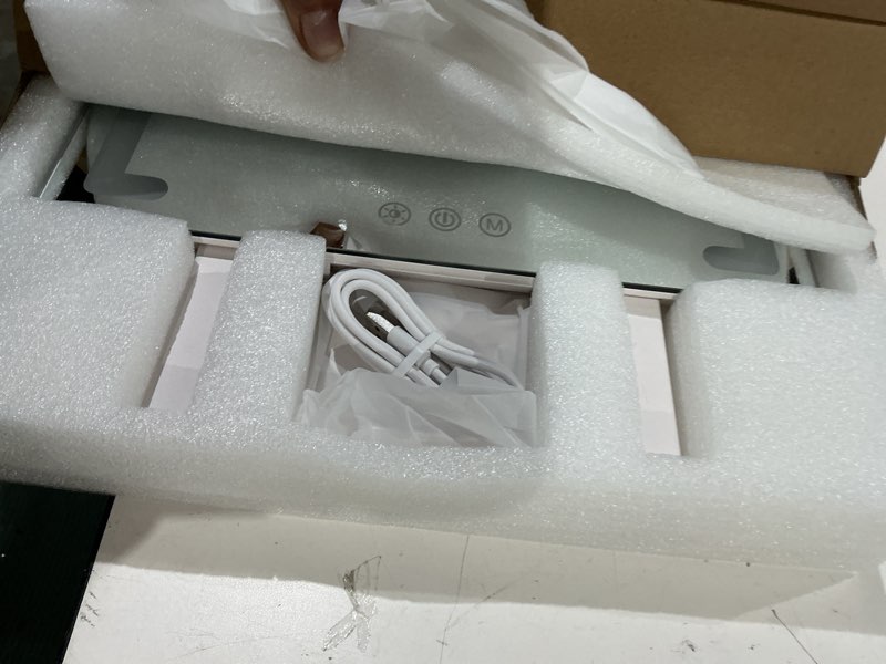 Condition photo showing Good Condition for gospire hollywood lighted makeup mirror, 4000mah rechargeable vanity mirror, 3 color modes lighting mirror with magnification 5x/10x, touch control&phone holder, led desktop mirror for bedroom 19.7"l x 11.8"w