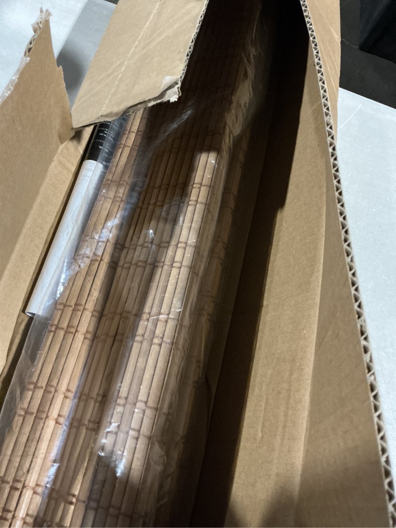 Condition photo showing Good Condition for lazblinds no tools no drill cordless bamboo roman shades, light filtering window treatment, roll up bamboo blinds for window 45'' w x 64'' h, ceylon light russet ceylon light russet 45'' w x 64'' h