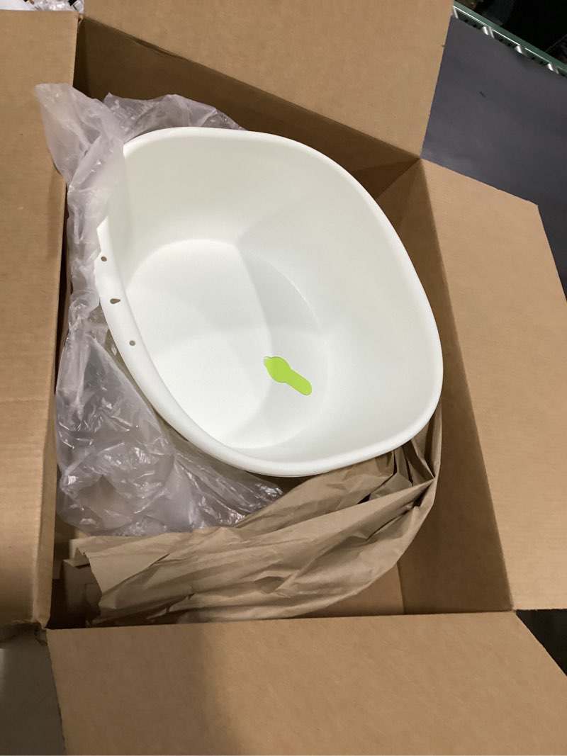 Condition photo showing Good Condition for elevated sitz bath tub with non-slip pads & easy drain, multipurpose soaking basin for postpartum care, hemorrhoid relief, foot soak & laundry