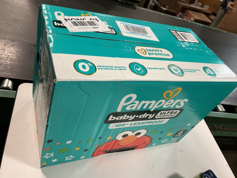 Condition photo showing New/Like New for Pampers Diapers - Baby Dry - Size 6, 112 Count, Absorbent Disposable Infant Diaper (Packaging May Vary) Size 6 112