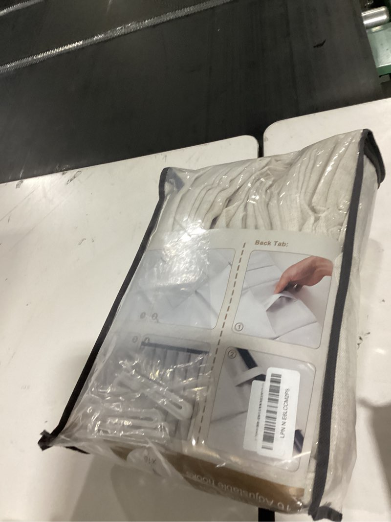 Condition photo showing New/Like New for 95 inch curtains 2 panel set for sliding door, light filtering linen pinch pleated curtains with hooks&rings sunroom natural cream textured 95 inches semi sheer drapes for 94 inch windows 40" wx95 l birch 40"w x 95"l( pack of 2)
