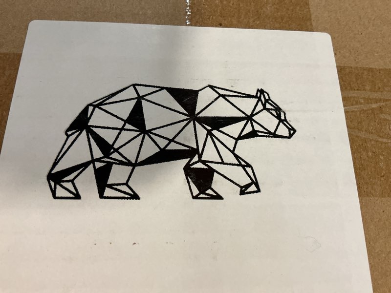  Metal Wall Art Geometric Metal Bear 3D Wall Silhouette Metal Wall Decor (90 x 46 cm)