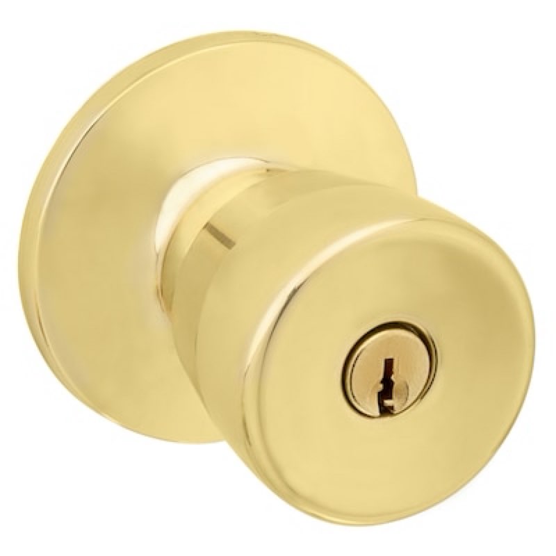 RELIABILT Gallo Polished Brass Exterior Keyed Entry Door Knob