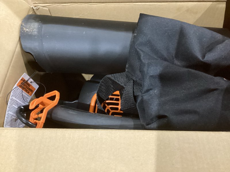 Condition photo showing As Is for WORX 12 Amp Trivac 3-in-1 Electric Leaf Blower/Mulcher/Yard Vacuum - WG512