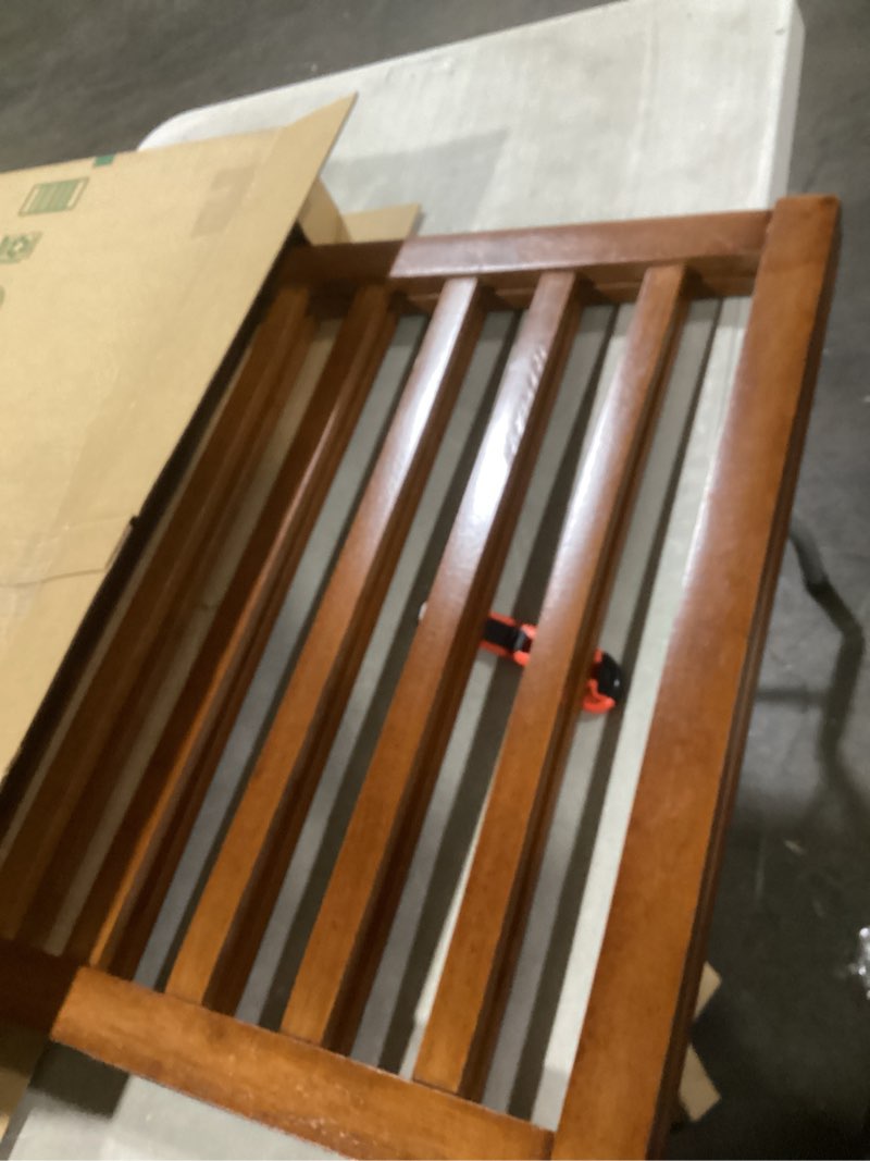 Condition photo showing Good Condition for (similar to)zjsf freestanding indoor dog gate for house foldable wood brown puppy gate for doorways pet gate for stairs extra wide pet fence 24\" height 2 panels ?2 panels ?40''w x 24''h brown