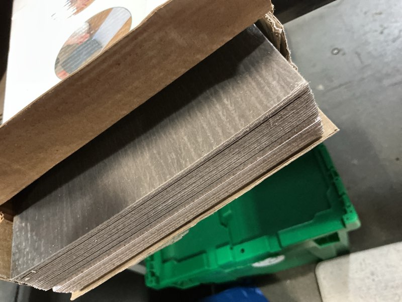 Condition photo showing Good Condition for vallisco peel and stick vinyl flooring 36 pack 54 sq.ft, waterproof vinyl flooring peel and stick for office, living room, bathroom, kitchen - unique design, easy to install floor white washed 36 x 6 x 0.1 inches white washed 36