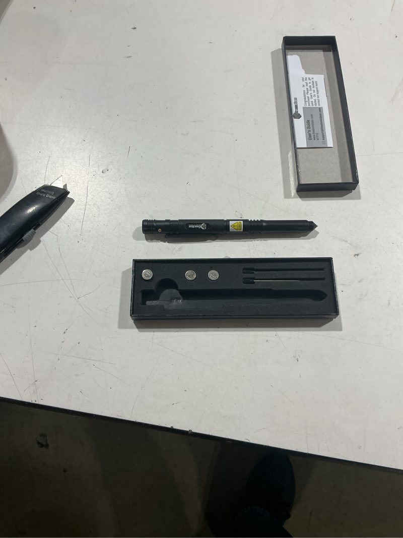 Condition photo showing Good Condition for tactical pen – self defense pen & multi-tool pen - flashlight survival pen for men & women - tactical gear & gift - military edc pen + glass breaker + bottle opener – 3 ink refills + 12 batteries