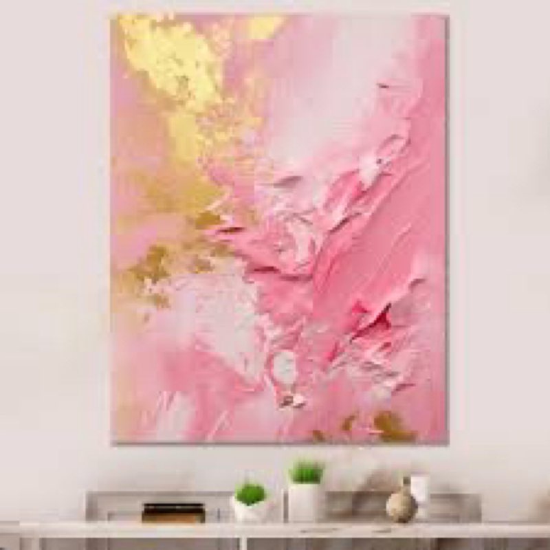 \" Pink And Gold Emerging Energies 34 x 44