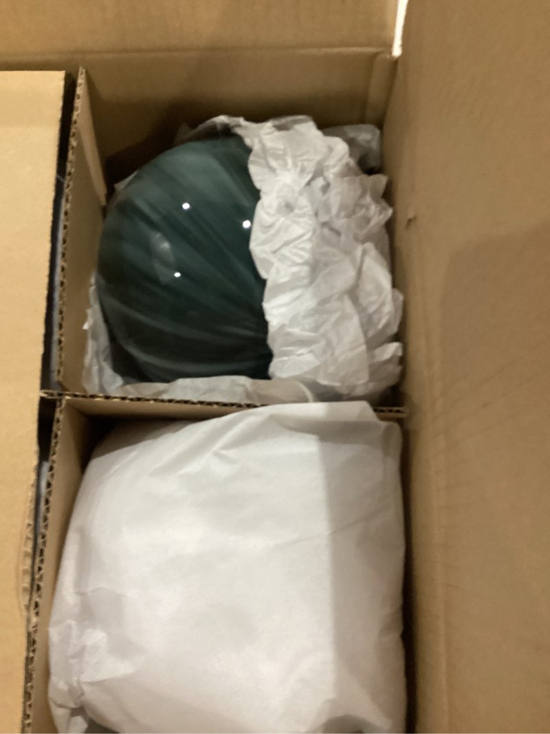 Condition photo showing New/Like New for Lanpn 4 Pcs 6" Outdoor Christmas Glass Ball Ornaments, Large Xmas Tree Balls with Bow, Giant Christmas Decorations for Candyland Outside Lawn Yard, Hand Blown Glass Marbled Ornament, Multicolor Green-blue-red-purple 6"/4 pcs