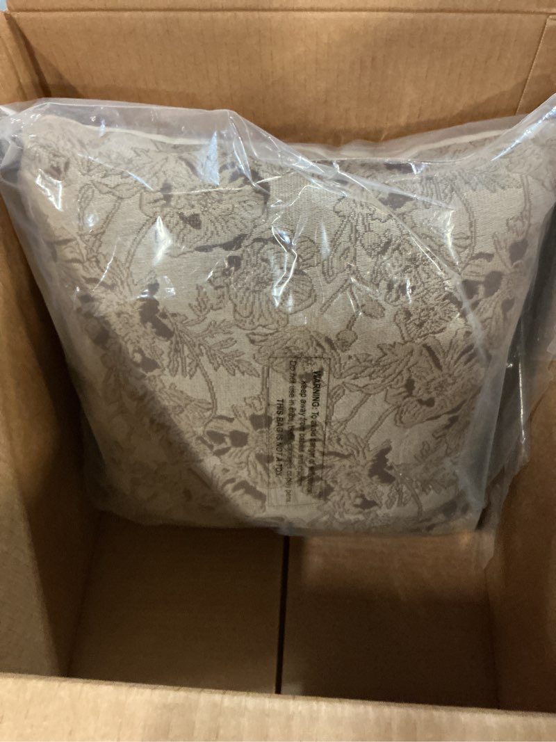 Condition photo showing New/Like New for Loloi Chris Loves Julia Matilda Collection PCJ0008 Beige/Mocha 18'' x 18'' Cover Only Cover Pillow Cover Only Beige / Mocha