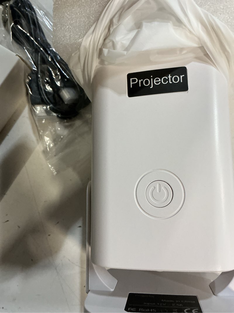 Condition photo showing New/Like New for mini projector, portable projector 4k & full hd 1080p support, 270° rotation outdoor projector, movie projector compatible with smartphone, tv stick, laptop, ps4, hdmi, usb ivory