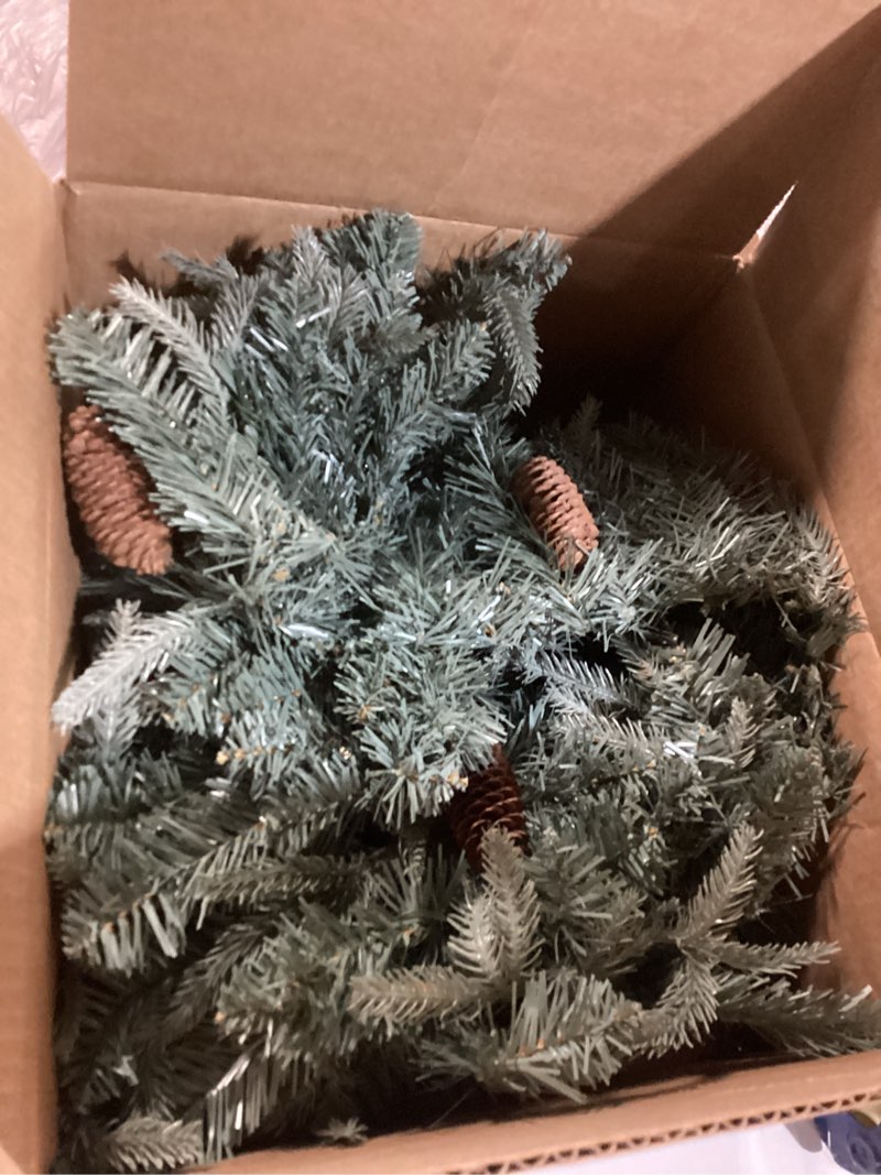 Condition photo showing Good Condition for Somikis 9FT Christmas Garland, Battery Operated Pre-Lit Xmas Garland, w/LED Lights and Realistic Arctic Spruce Pine Cones, for Mantle Stair Railing Indoor Outdoor