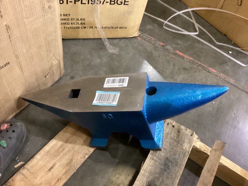 Condition photo showing As Is for Happybuy Single Horn Anvil 132Lbs Cast Steel Anvil Blacksmith for Sale Forge Steel Tools W/Round and Square Hole and Equipment Anvil Rugged Blacksmith Jewelers Durable and Robust Metal Working Tool