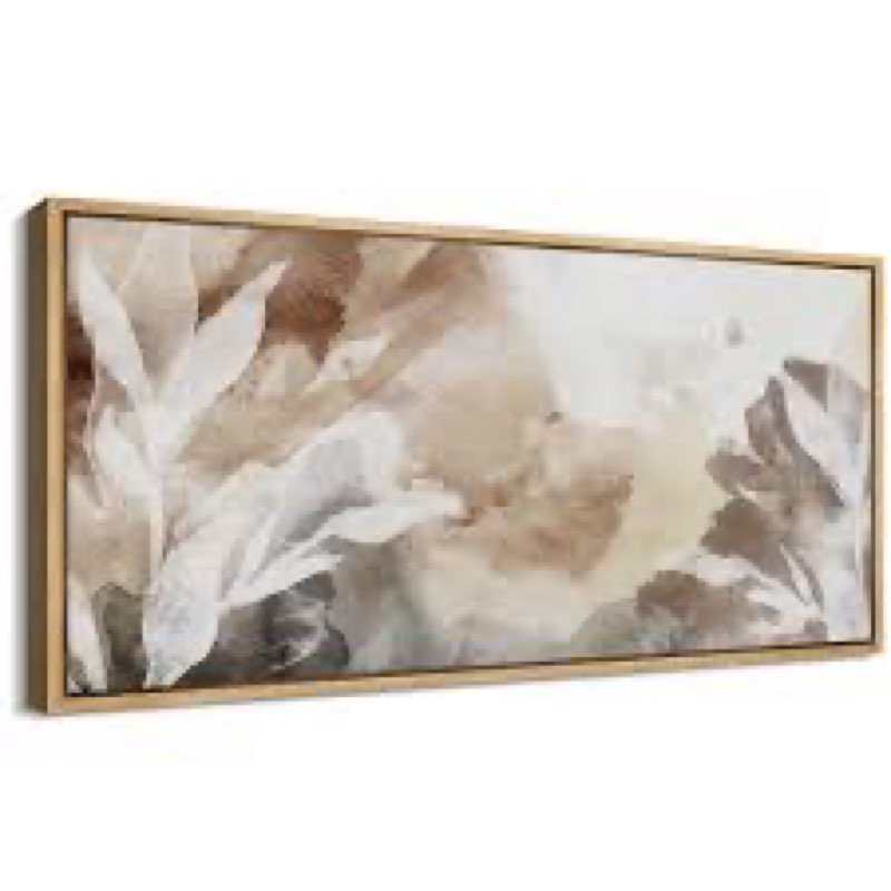 Whispers Of Nature Abstract Watercolor Botanical Decor Modern Organic Framed Canvas Print Wall Art