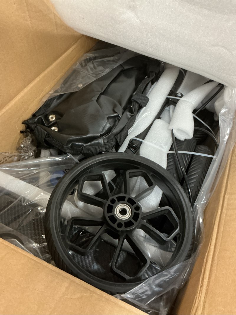 Condition photo showing New/Like New for Lightweight Knee Scooter Crutch Alternative, Foldable & Adjustable Knee Scooter for Adults for Foot Surgery, Steerable Knee Walker with Detachable Storage Basket, Includes DIY Stickers-Blue Dark Blue