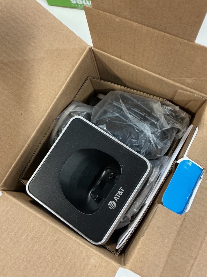 Condition photo showing As Is for at&t 2-handset expandable cordless phone with unsurpassed range, bluetooth connect to cell, smart call blocker and answering system, dlp72212 (black)