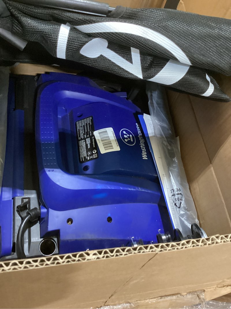 Condition photo showing As Is for westinghouse 13" 12-amp 2-in-1 electric dethatcher and scarifier with collection bag 13 inch aerator/dethatcher